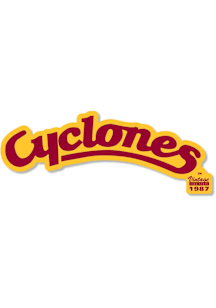 Iowa State Cyclones 3.5" Vault Cyclones Stickers - Cardinal