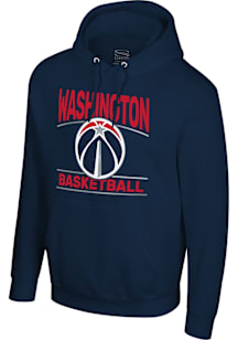 Washington Wizards Mens Navy Blue Vintage Feel Long Sleeve Hoodie