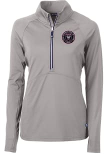 Cutter and Buck Inter Miami CF Womens Grey Adapt Eco Qtr Zip Pullover
