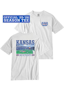Summit Sportswear Kansas Jayhawks White Football Stripe Out Short Sleeve T Shirt