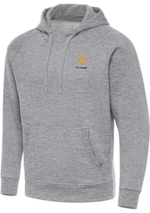Antigua Army Mens Grey Victory Long Sleeve Hoodie