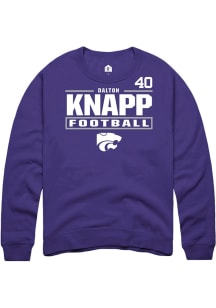 Dalton Knapp Rally Mens Purple K-State Wildcats NIL Stacked Box Player Crew