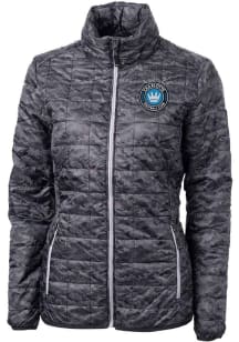 Cutter and Buck Charlotte FC Womens Black Rainier PrimaLoft Printed Filled Jacket