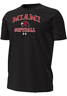 Under Armour Miami RedHawks Black Softball Performance Short Sleeve T Shirt