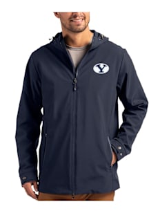 Cutter and Buck BYU Cougars Mens Navy Blue Camano Light Weight Jacket