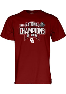Oklahoma Sooners Crimson 2025 NCAA Womens Gymnastics National Champions Short Sleeve T Shirt