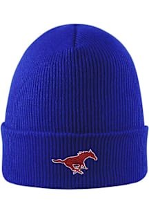 LogoFit SMU Mustangs Blue Northpole Cuffed Mens Knit Hat