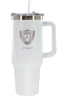 Las Vegas Raiders Dad 40oz Stainless Steel Tumbler - White