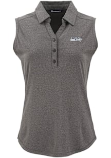 Cutter and Buck Seattle Seahawks Womens Black Mono Forge Eco Polo Shirt