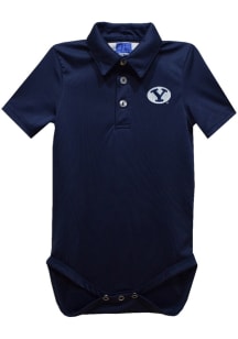 Vive La Fete BYU Cougars Baby Navy Blue Team Short Sleeve One Piece Polo