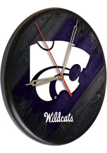 Black K-State Wildcats Printed Wall Clock
