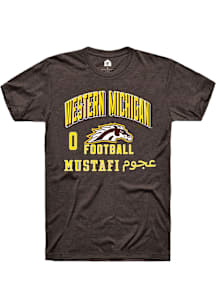 Mustafi Al-Gawari Western Michigan Broncos Brown Football NIL Arch Logo Short Sleeve Player T Shir..