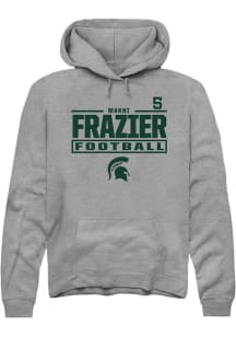 Makhi Frazier Rally Mens Graphite Michigan State Spartans NIL Stacked Box Hooded Sweatshirt