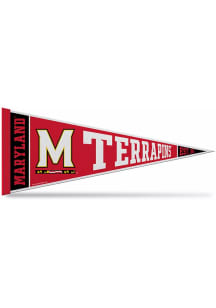 Red Maryland Terrapins 12x30 Logo Pennant