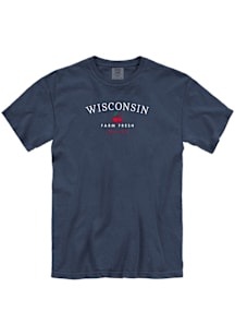 Wisconsin Navy Blue Farm Fresh Cherry Short Sleeve Fashion T Shirt