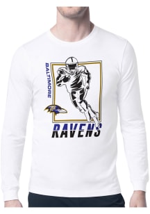 Starter Baltimore Ravens White Grid Long Sleeve T Shirt