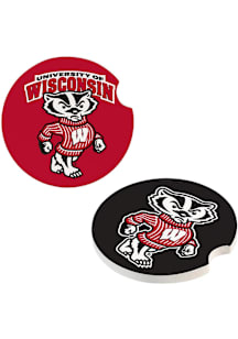 Gold Wisconsin Badgers 2Pk Car Coaster