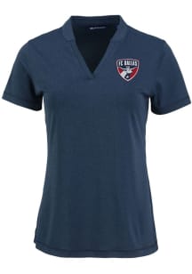 Cutter and Buck FC Dallas Womens Navy Blue Forge Short Sleeve T-Shirt