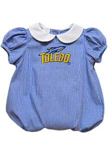 Vive La Fete Toledo Rockets Baby Navy Blue Gingham Collar Short Sleeve One Piece