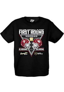 Blue 84 Oklahoma Sooners Youth Black 2025 College Football Playoff Bound Short Sleeve T-Shirt