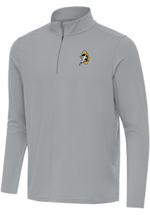 Antigua Green Bay Packers Mens Ash Classic Intent Long Sleeve Qtr Zip Pullover