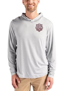 Cutter and Buck Indiana Hoosiers Mens Grey 2025 CFP National Champions Coastline Eco Long Sleeve L..