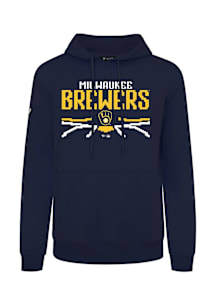 Levelwear Milwaukee Brewers Mens Navy Blue Podium Arcade Long Sleeve Hoodie