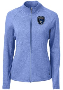 Cutter and Buck San Jose Earthquakes Womens Blue Adapt Eco Knit Light Weight Jacket