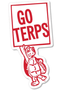 Red Maryland Terrapins 3.5&quot; Vintage Turtle w/Go Terps Sign Rugged Stickers