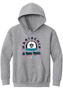 Summit Sportswear Albuquerque Isotopes Youth Grey Circle Cap Copa Long Sleeve Hoodie