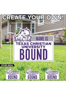 TCU Horned Frogs Personalized School Bound Yard Sign - White
