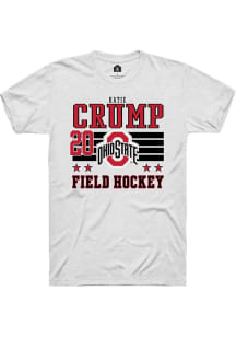 Katie Crump Rally Mens White Ohio State Buckeyes NIL Striped Player T Shirt