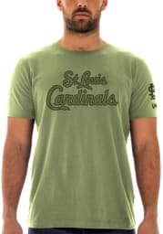 New Era St Louis Cardinals Olive Armed Forces Day Brushed Short Sleeve T Shirt