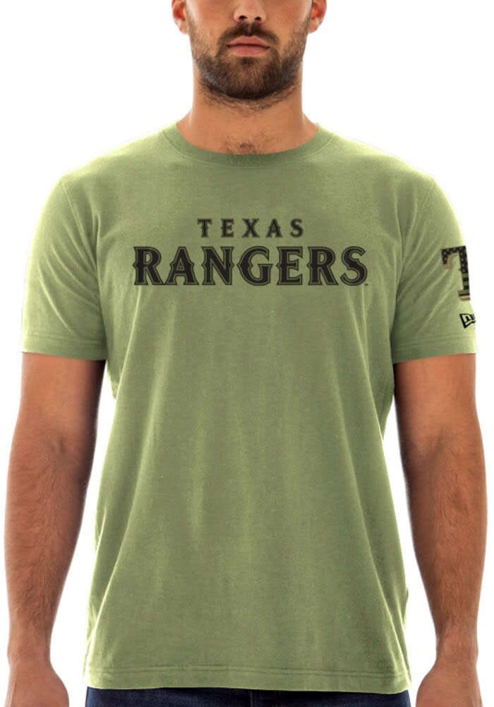 Texas Rangers New Era Brushed Armed Forces T-Shirt - Olive