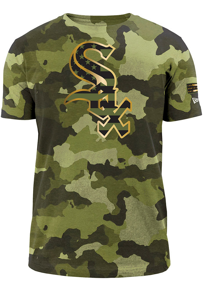 New Era Chicago White Sox Green Armed Forces Day Camo Short Sleeve T Shirt