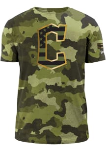 New Era Cleveland Guardians Green Armed Forces Day Camo Short Sleeve T Shirt