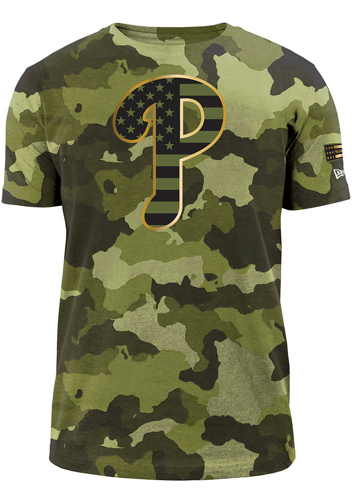 New Era Philadelphia Phillies Green Armed Forces Day Camo Short Sleeve T Shirt