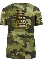 New Era St Louis Cardinals Green Armed Forces Day Camo Short Sleeve T Shirt