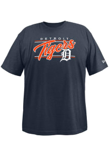 New Era Detroit Tigers Mens Navy Blue Brushed Bi-Blend SS Big and Tall T-Shirt