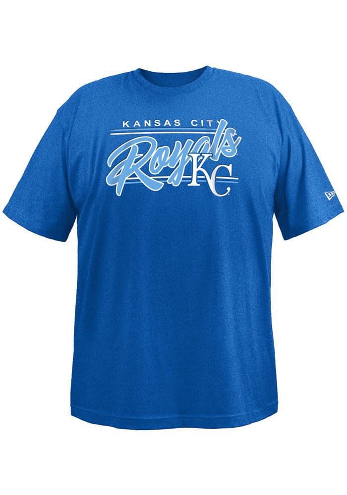 New Era Kansas City Royals Blue Brushed Bi-Blend SS Big and Tall T-Shirt, Blue, 50% Cotton / 50% POLYESTER, Size 4XL, Rally House