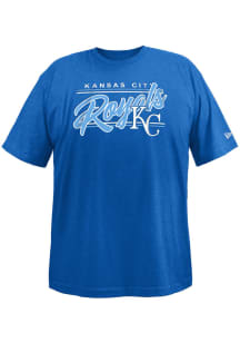 New Era Kansas City Royals Mens Blue Brushed Bi-Blend SS Big and Tall T-Shirt
