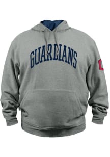 New Era Cleveland Guardians Mens Grey Fleece Pullover Hoodie Big and Tall Hooded Sweatshirt