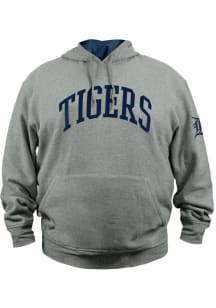 New Era Detroit Tigers Mens Grey Fleece Pullover Hoodie Big and Tall Hooded Sweatshirt