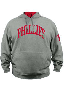 New Era Philadelphia Phillies Mens Grey Fleece Pullover Hoodie Big and Tall Hooded Sweatshirt