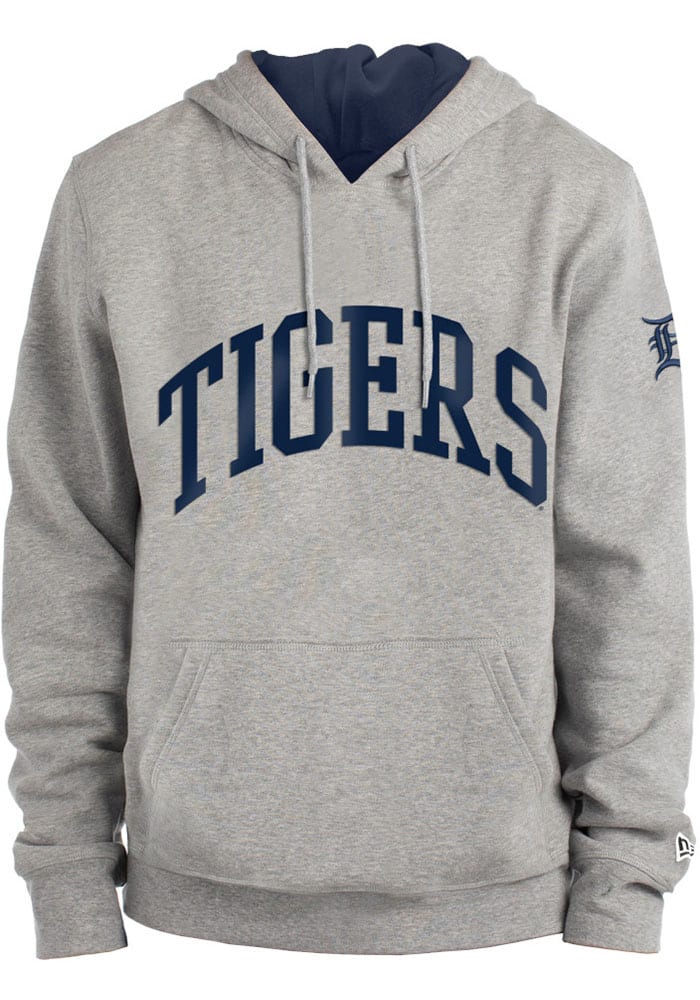 Detroit Tigers Mens Grey Essential Hood Long Sleeve Zip