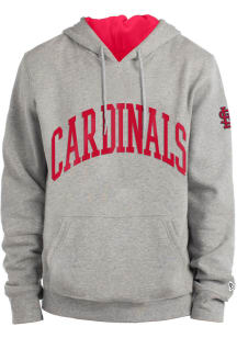 New Era St Louis Cardinals Mens Grey Fleece Pullover Hoodie Long Sleeve Hoodie