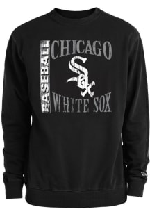 New Era Chicago White Sox Mens Black Pigment Dye Crew Long Sleeve Crew Sweatshirt