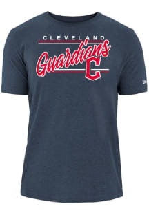 New Era Cleveland Guardians Navy Blue Brushed Bi-Blend SS Short Sleeve T Shirt