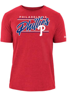 New Era Philadelphia Phillies Red Brushed Bi-Blend SS Short Sleeve T Shirt