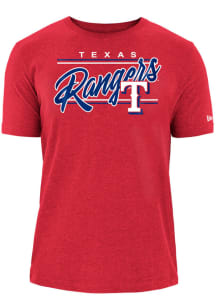 New Era Texas Rangers Red Brushed Bi-Blend SS Short Sleeve T Shirt